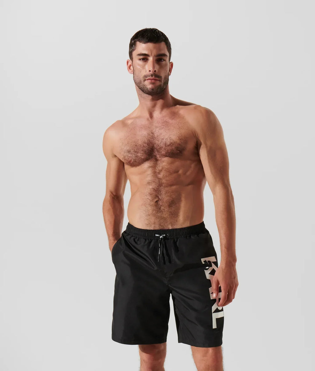 KARL LOGO LONG BOARD SHORTS