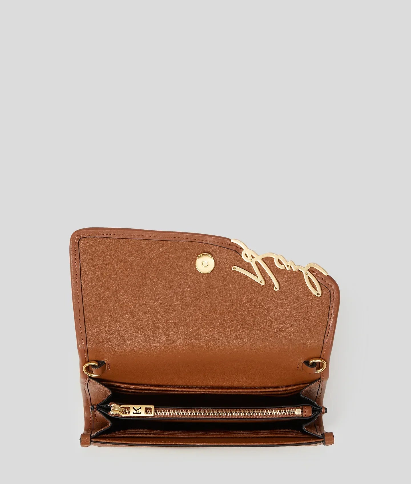 KARL K/SIGNATURE WOVEN WALLET ON CHAIN